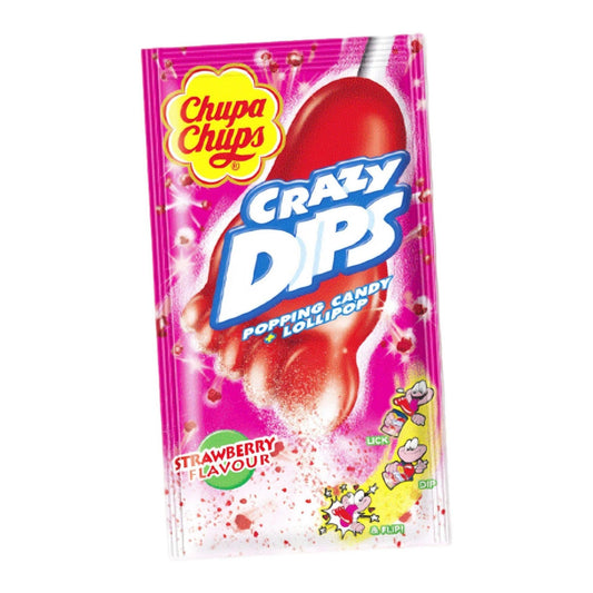Pirulito Crazy Dips Chupa Chups com pó explosivo colorido