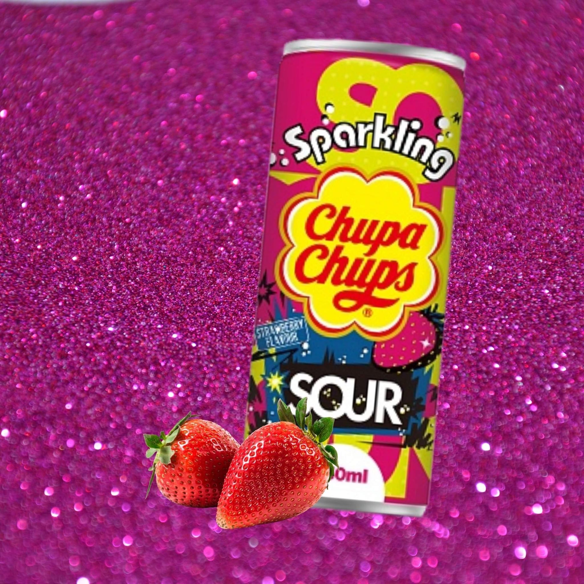 Chupa Chups Sparkling Sour Strawberry