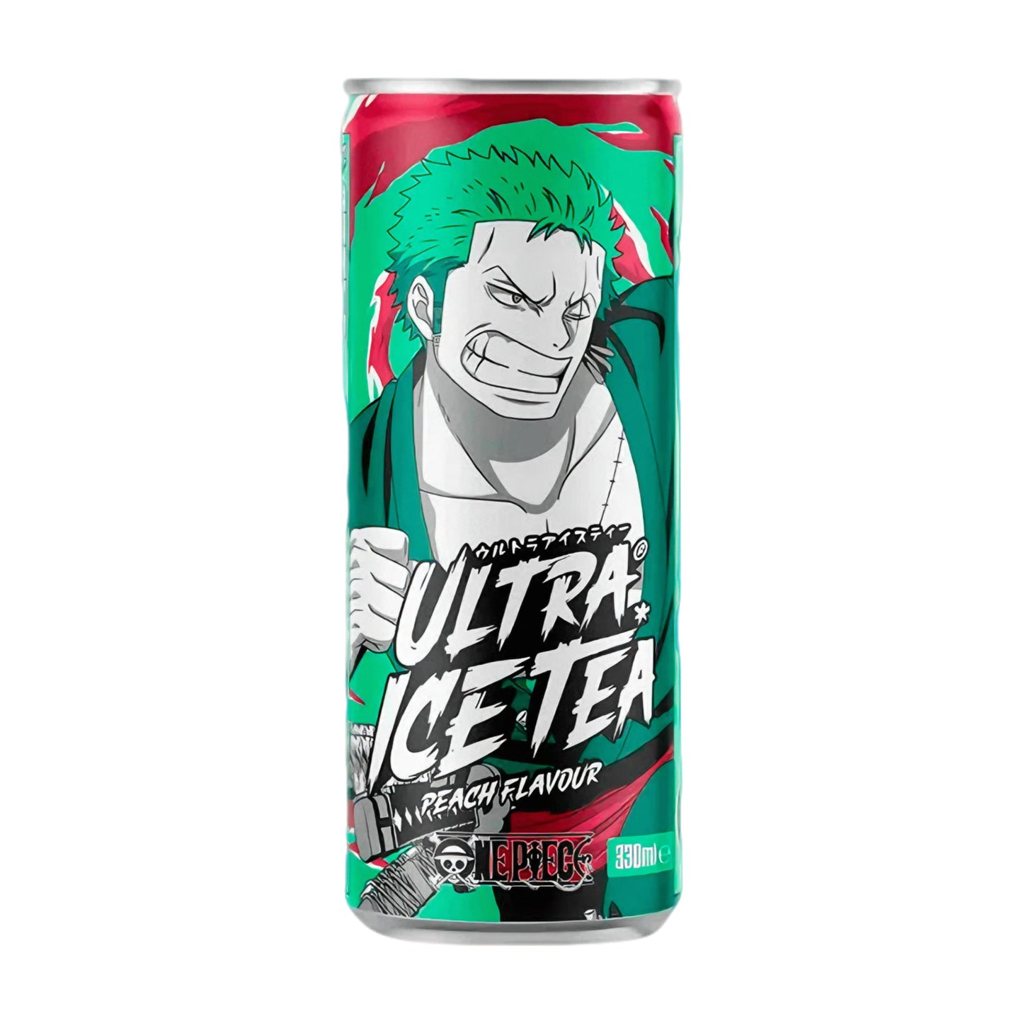 Ultra Ice Tea Zoro One Piece lata sabor pêssego 330ml