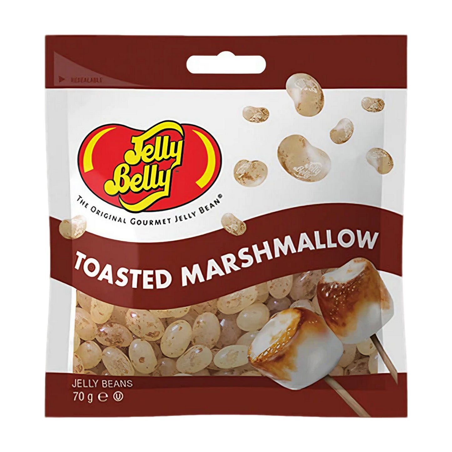 Jelly Belly Beans Toasted Marshmallow em embalagem colorida 70g