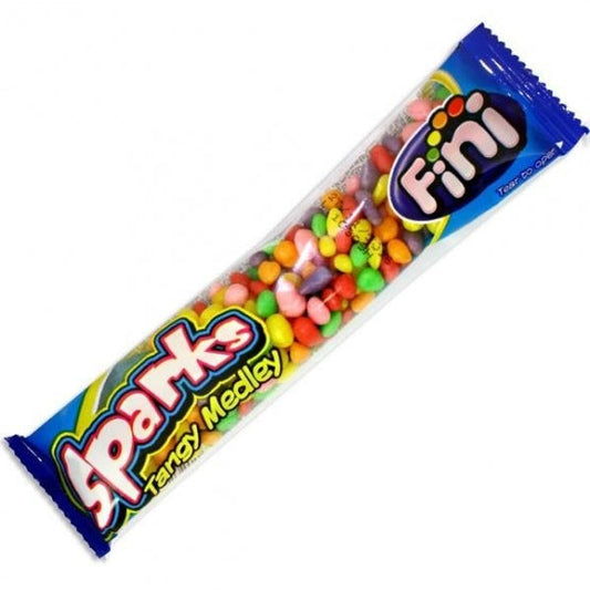 Fini Sparks Fizz Nuggets gomas crocantes ácidas embalagem colorida 90g