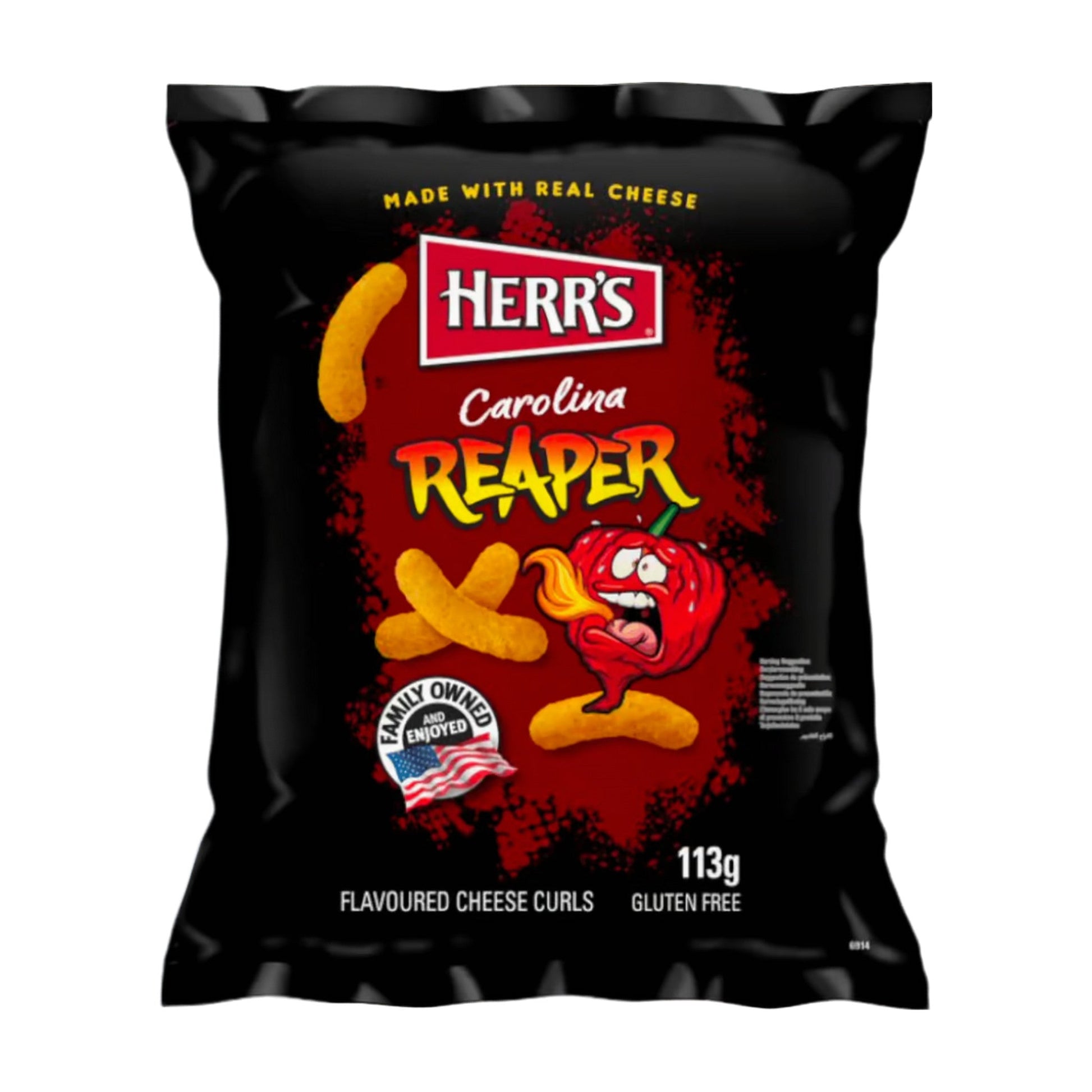 Herrs Carolina Reaper Flavored Cheese Curls 113g aam