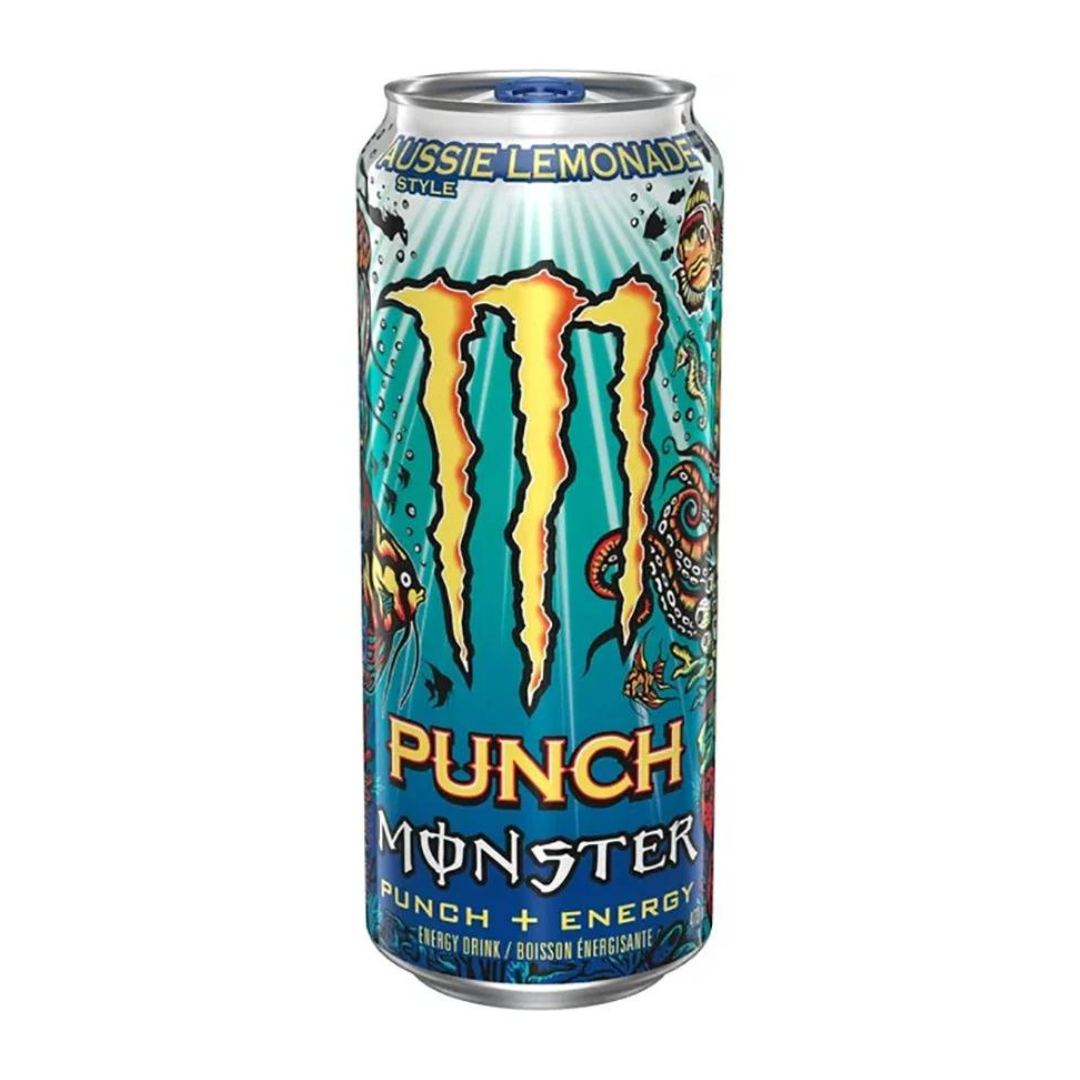 Lata Monster Energy Juiced Aussie Lemonade bebida energética importada