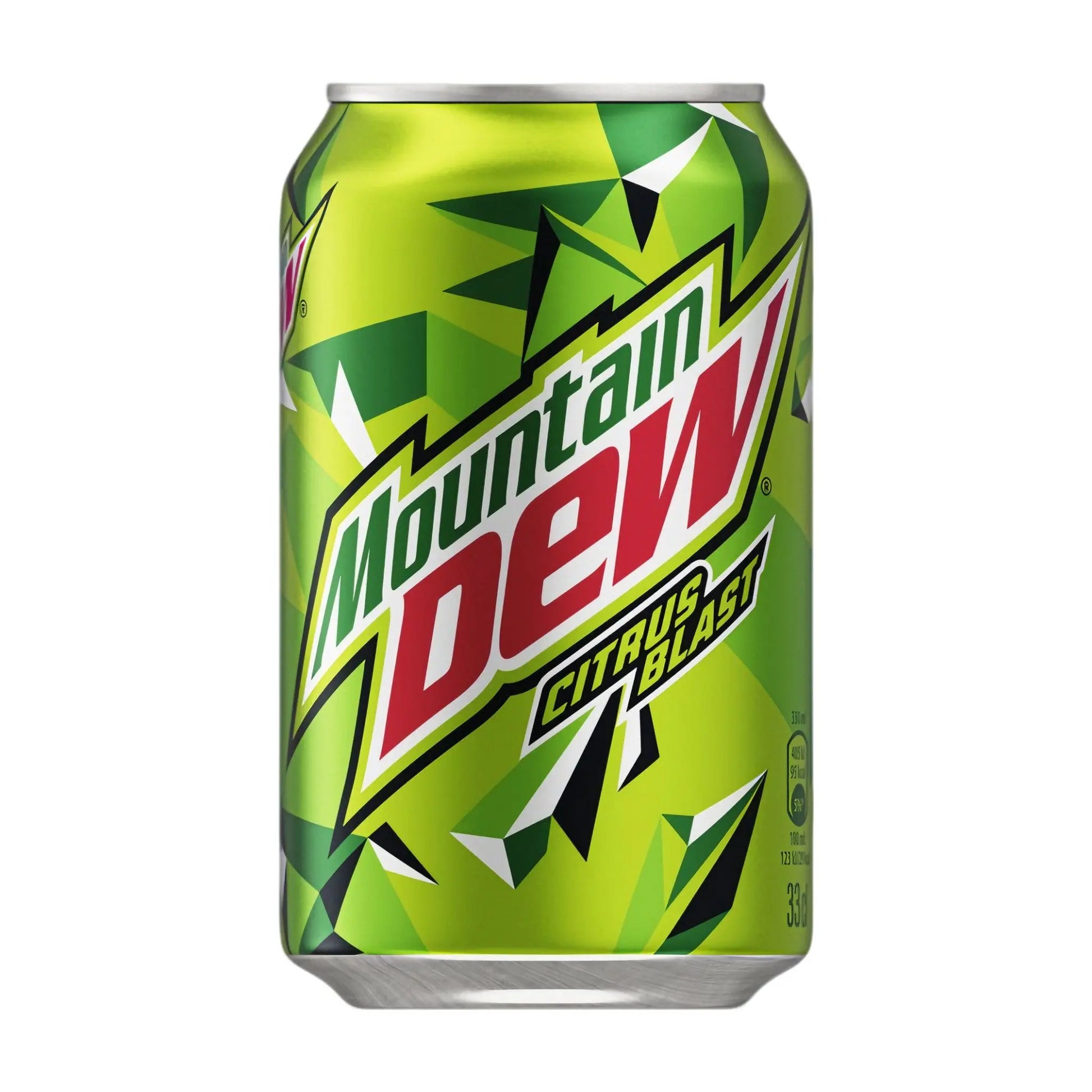 Lata Mountain Dew Citrus Blast refrigerante energético verde cítrico