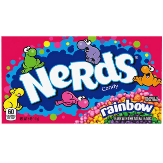 Wonka Nerds Gummy Clusters Rainbow embalagem colorida teatro 141g